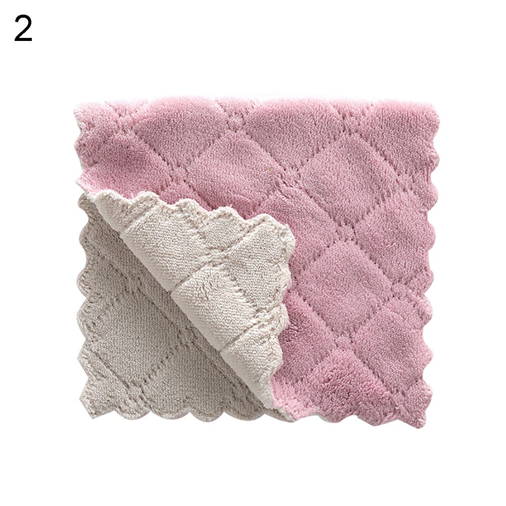 5Pcs Water Absorbent Washing Dish Cloth Towel Rag Home Kitchen Clean Tablecloth