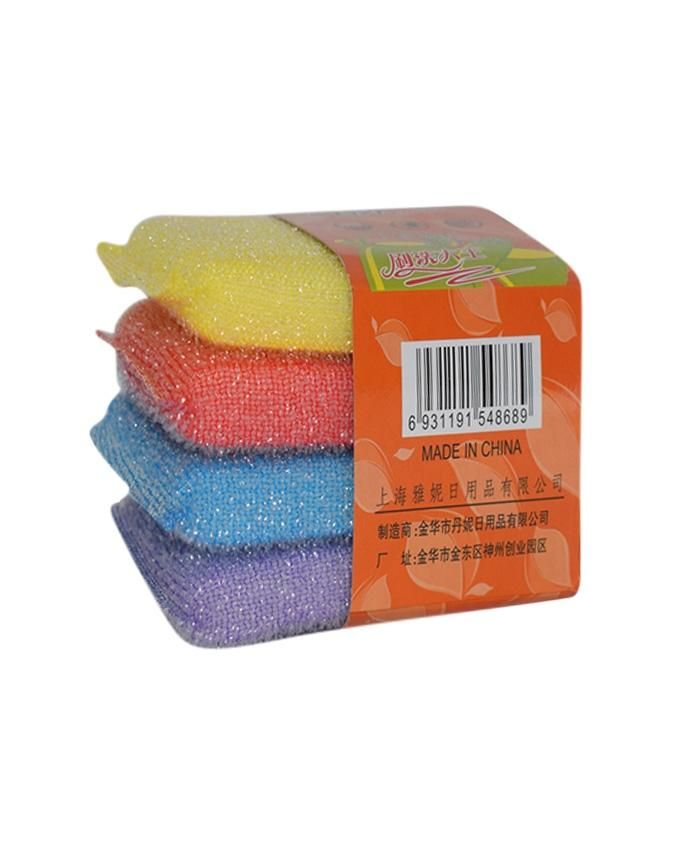 4 Pices Dish Wash Scrubber - Multicolor