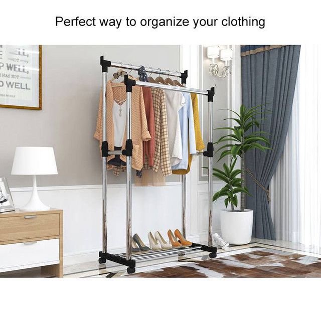Double Pole Cloth & Shoe Rack 6806 - Hanger
