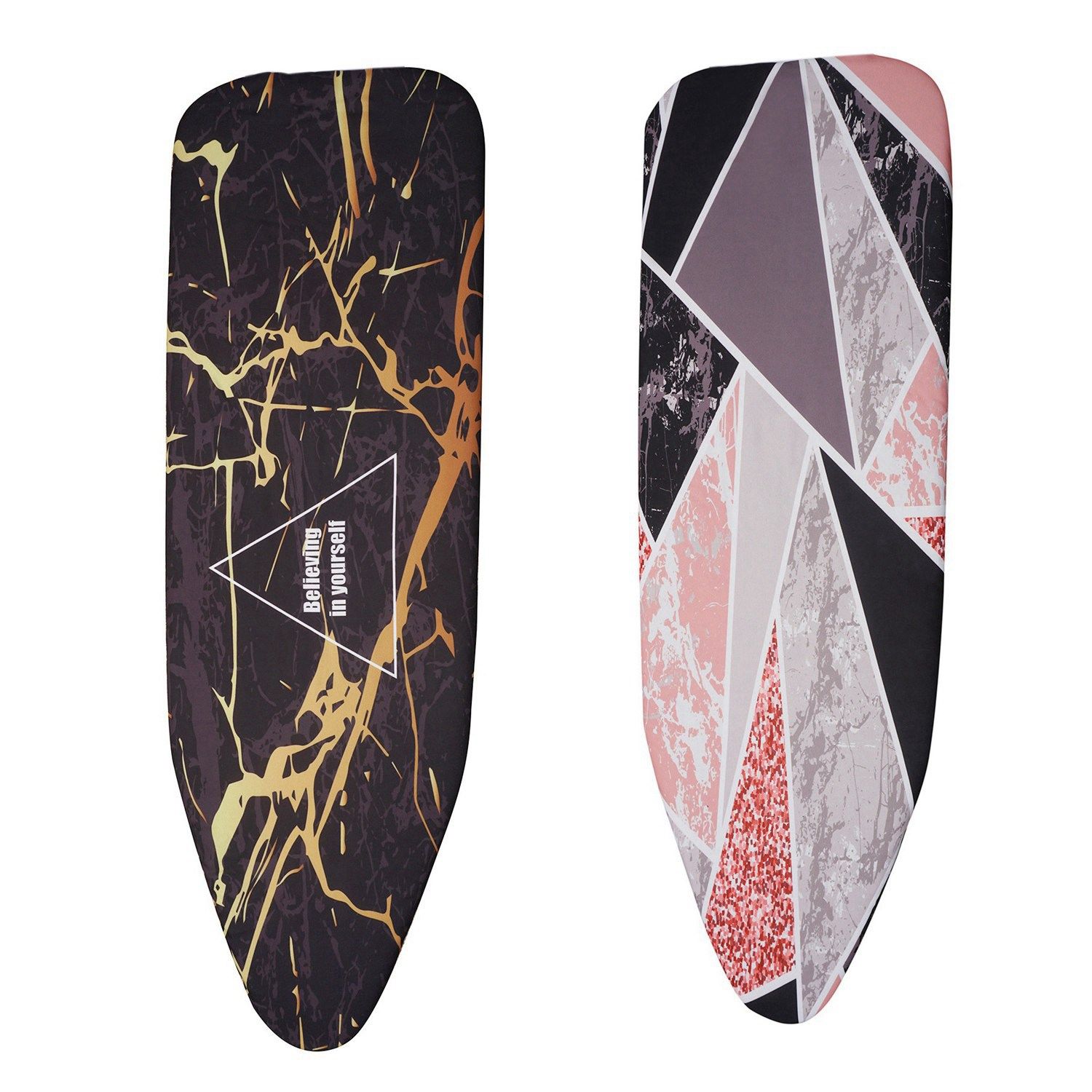 2pc 140X50CM Fabric Marbling Ironing Board Cover Protective Press Iron Folding 1 & 4