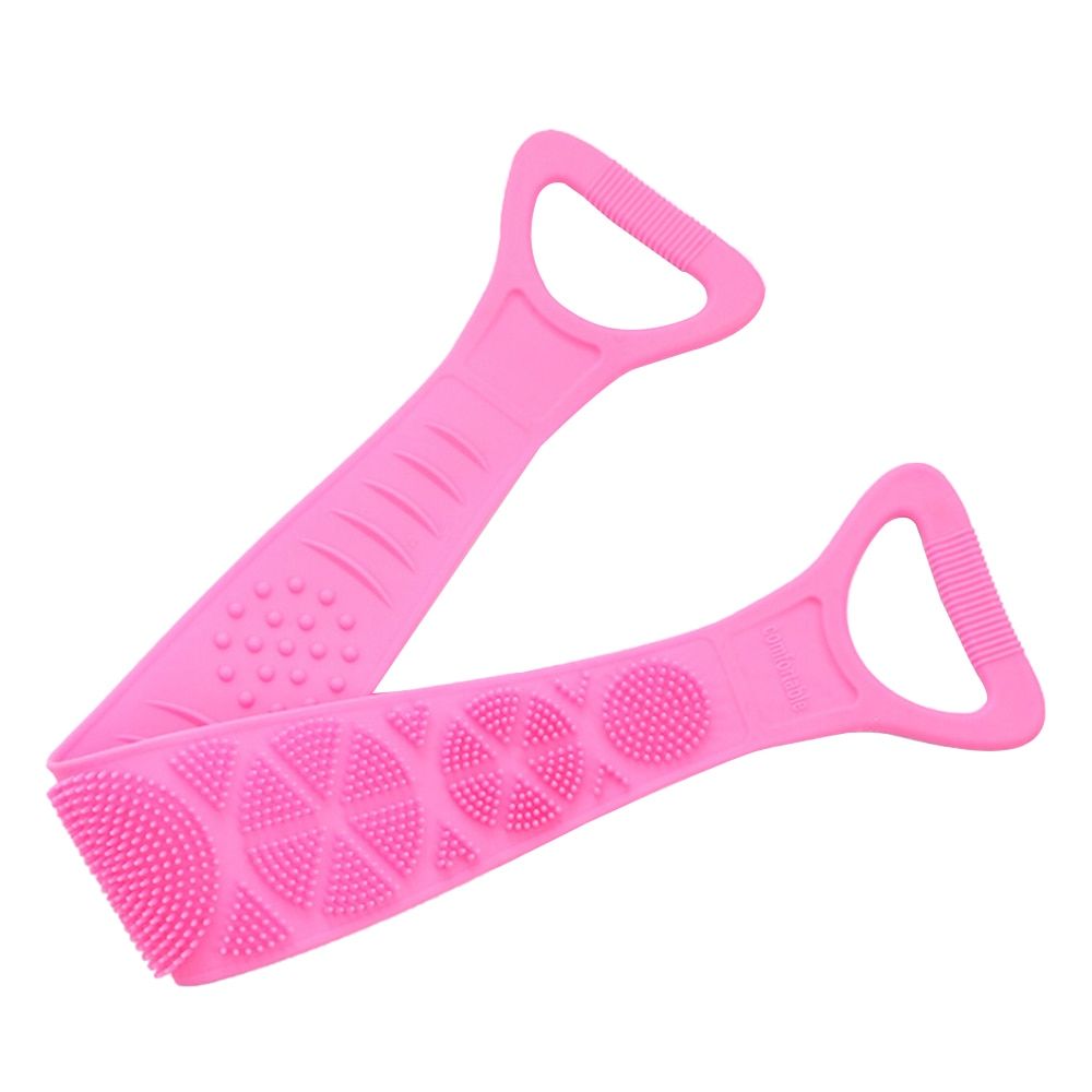Silicone Body Cleaning Mage Strip Double Sided Back Scrubber Exfoliating Soft Long Silicone Bath Belt Mage Brush