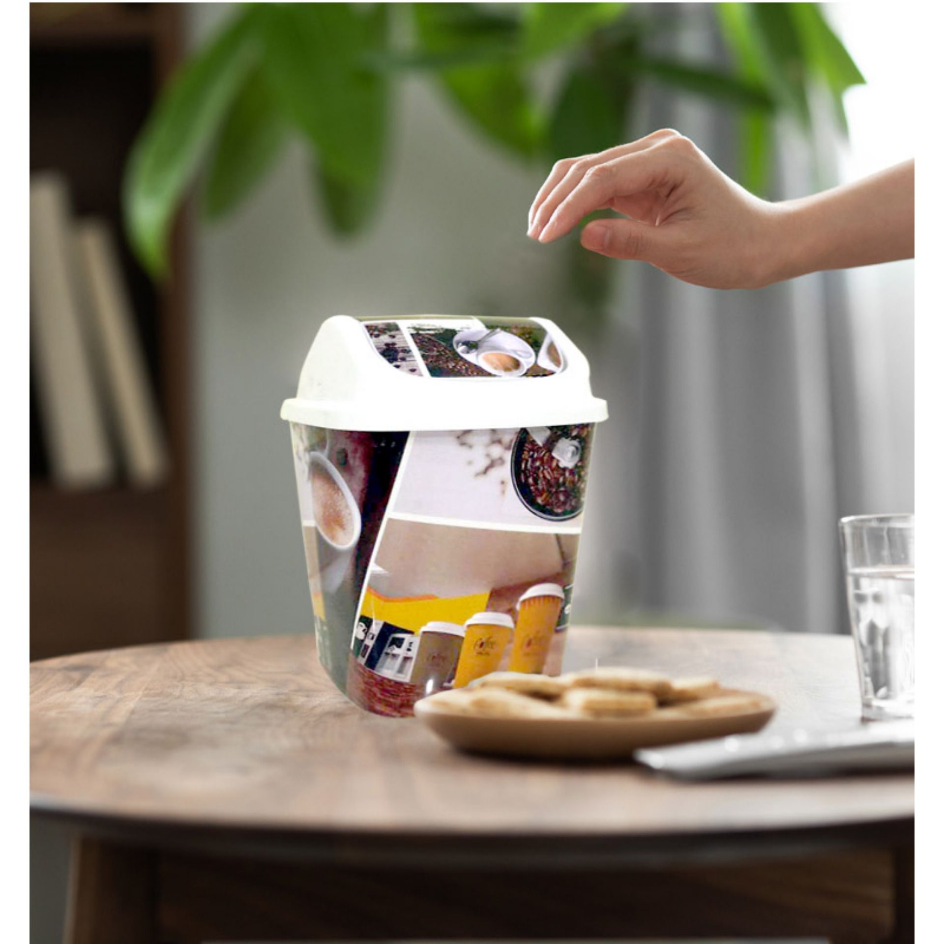 Mini Waste Bin Trash Can Garbage Bin Small Portable Lightweight Swing Lid High Quality Easy To Use Protect Environment Protect Bad Smell
