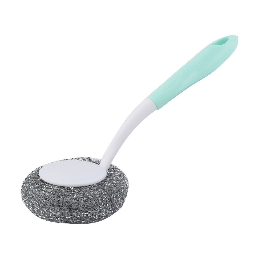 Useful long handle Kitchen Pot Cleaning Brush Steel Wire Ball Amaranth Handle Scourer