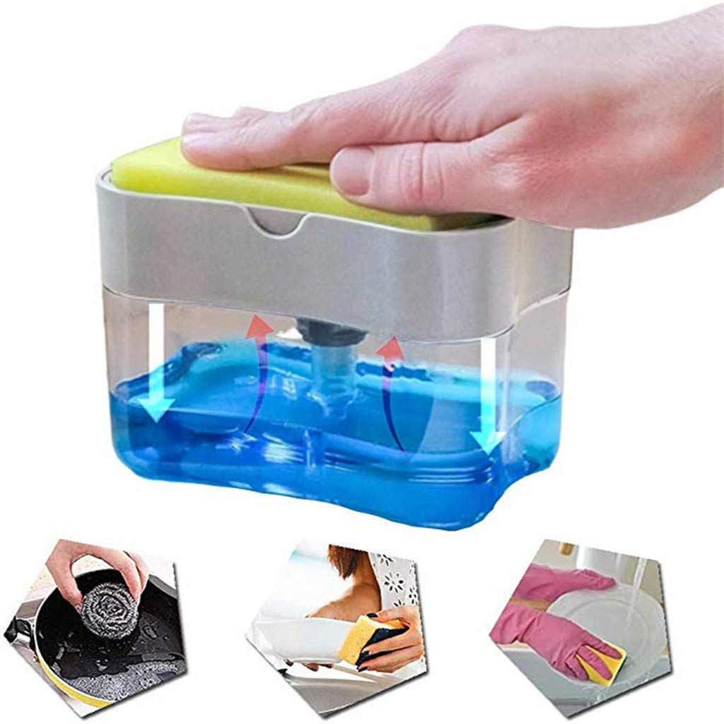 Soap Pump Dispenser and Sponge Holder, 13 Ounces