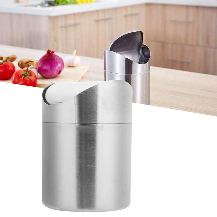 Mini Trash Can Innovative Desktop Waste Bin Rubbish Garbage Container for Office Car
