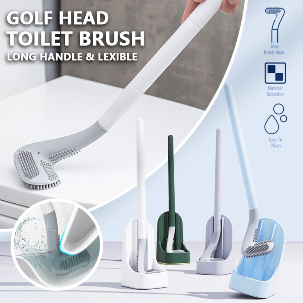 New Silicone Golf Toilet Brush Detachable Long Handle Toilet Cleaning Tool Brush for Home Bathroom with durability