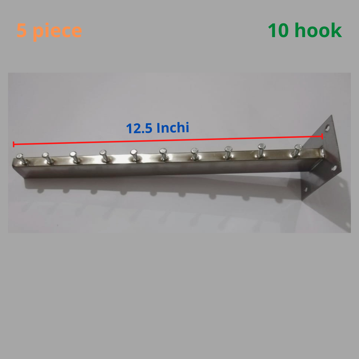 Mounted Wall Hangers 1/5.Piece of Hanging Clothes Hanger 10-E-hook silver cloth single hooks stand hook - Hanger