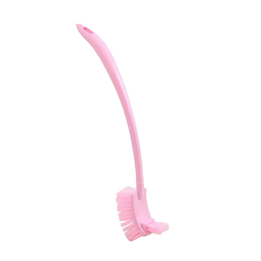 Portable Plastic Double Side Lavatory Toilet Brush Bathroom Scrub Cleaning Tool