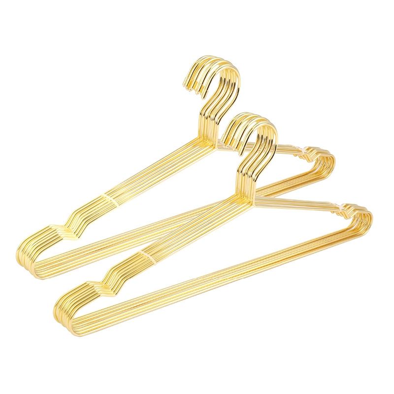 15Pcs Copper Gold Metal Clothes Shirts Hanger with Groove, Heavy Duty Strong Coats Hanger, Suit Hanger Gold