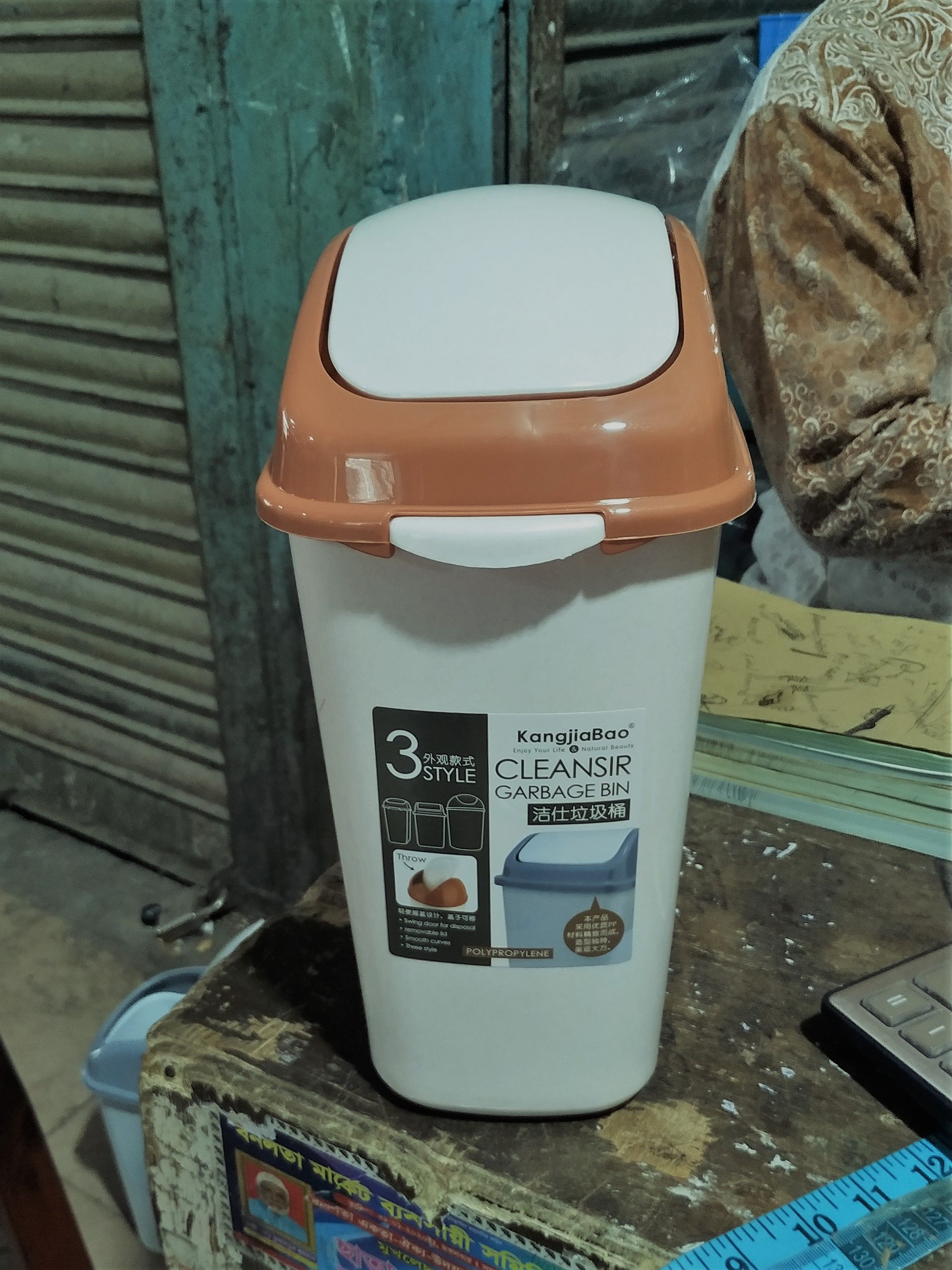Diamond Shape Plastic Waste Rubbish Garbage Bin Wastebasket Trash Can Office Living Room