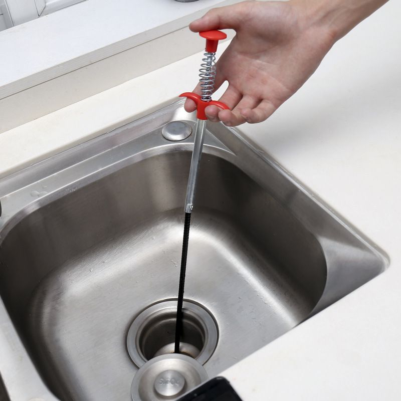 Hand Pressure Spring Pipe Sink Cleaning Clip Sewer Dredging Device