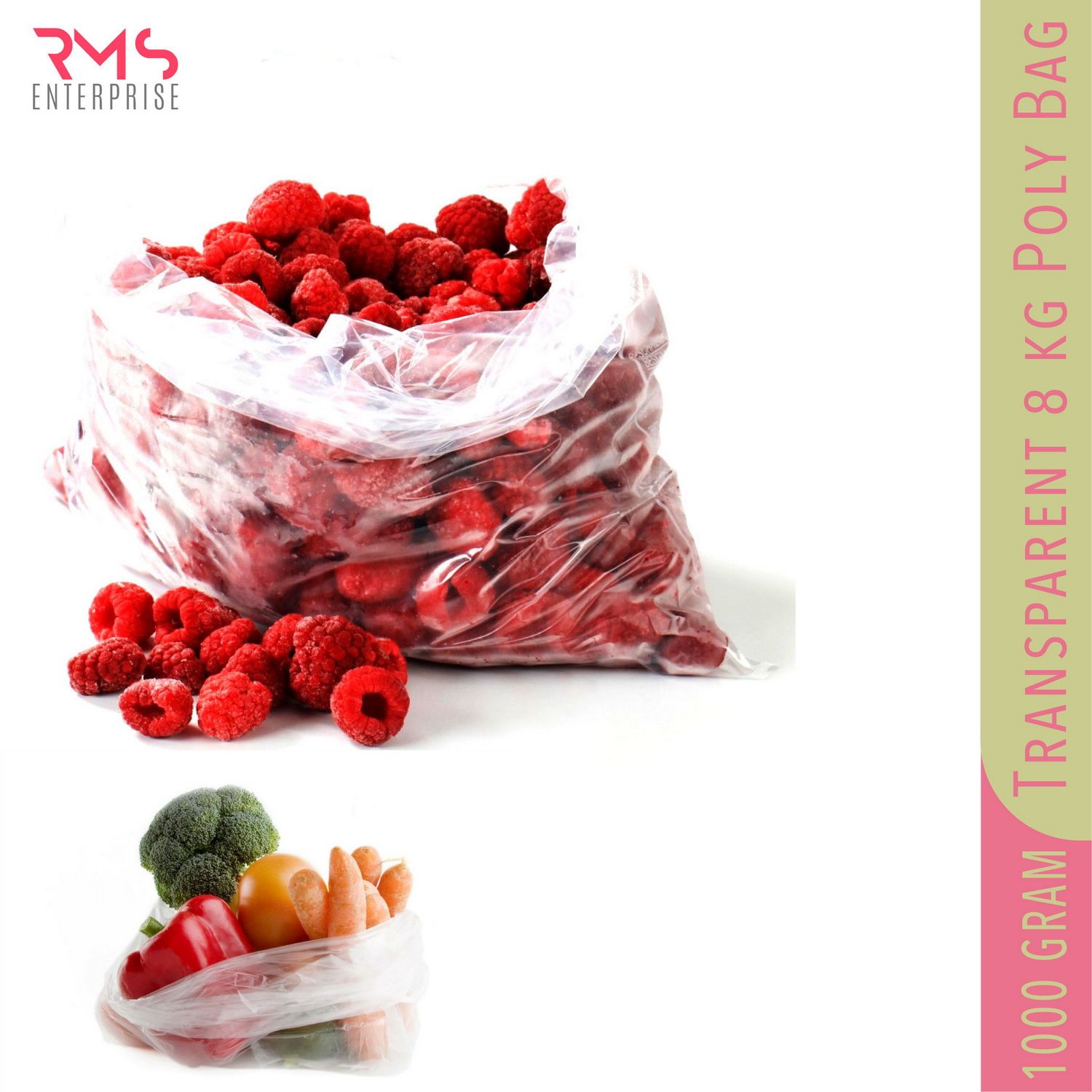1000 Gram 18 x 24 inch Regular Use Transparent 8 kg OPP Carry Bag Clear Poly Bag