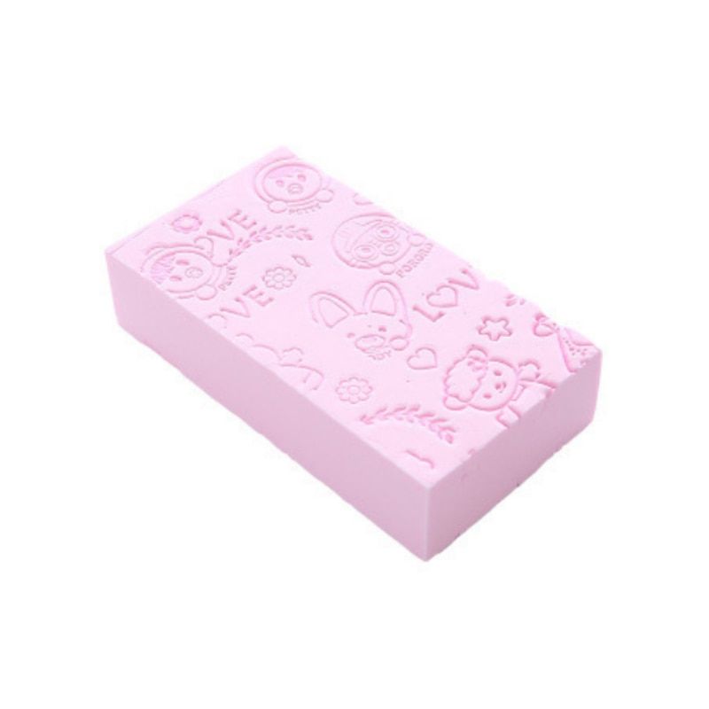 1pc Soft Bath Sponge Scrubber Body Cleaning Foam Shower Puff High Density Printed Body Exfoliating Sponge for Baby Adults