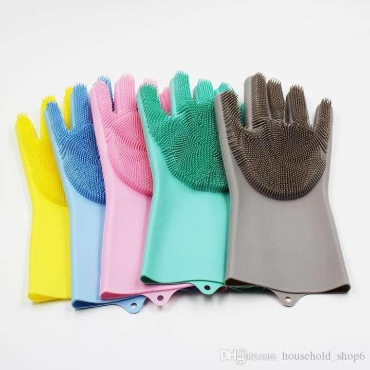 LALA Magic Dish Washing Gloves Eco-Friendly Scrubber Magic Silicone Gloves - Hand Gloves - Hand Gloves - Hand Gloves - Hand Gloves