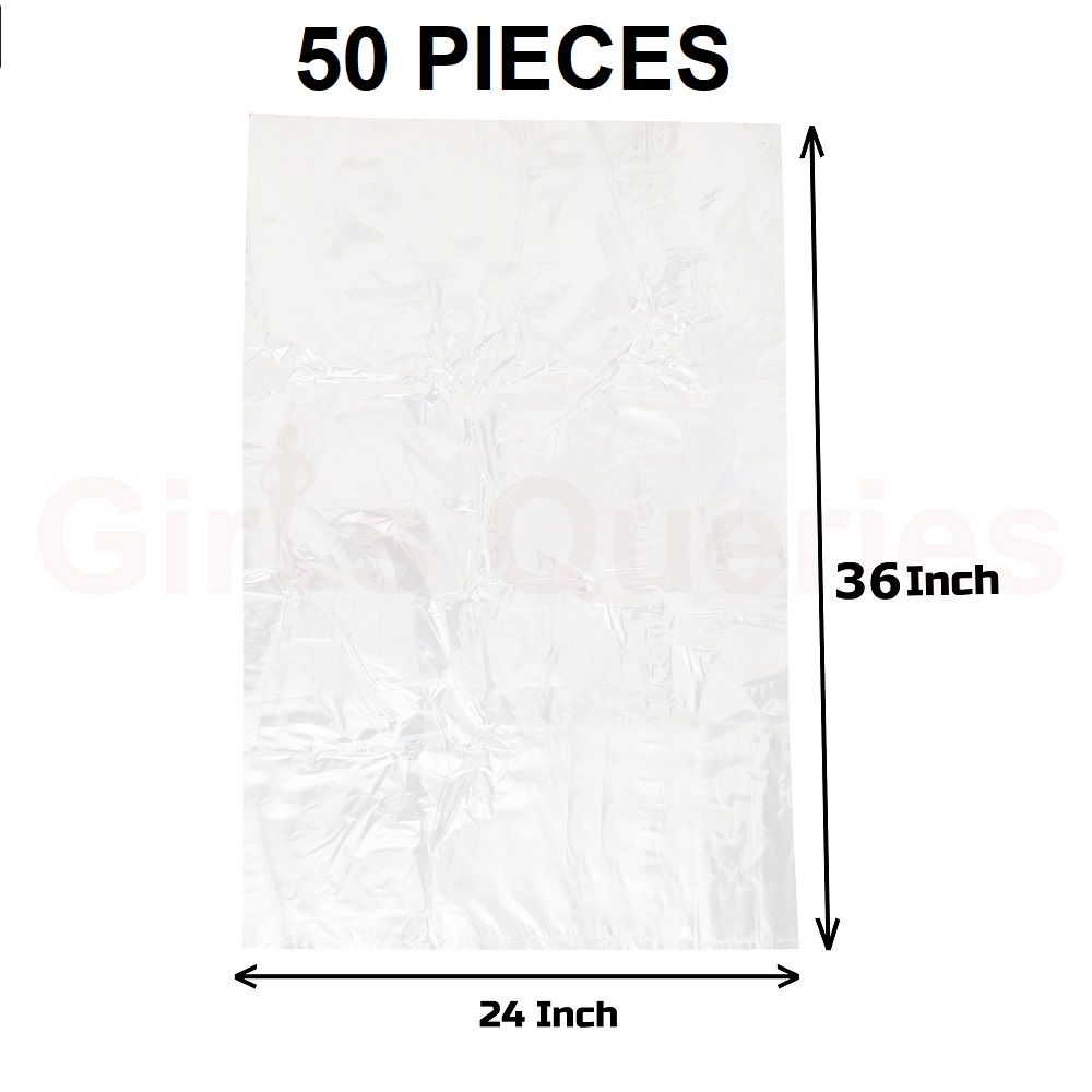 Clear (36" X24") 50PCS Trash Bag / Poly Bag / Garbage Bag / Moyla Felar Bag / Polibag