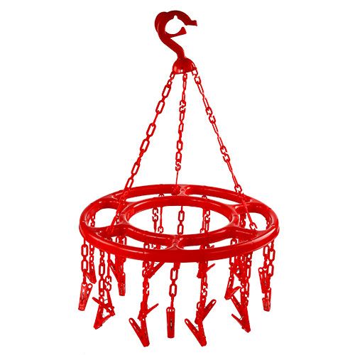 alhd Round Hanger 24 Clips Red 91304