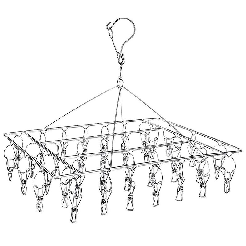 Sock Drying Racks Laundry Drip Hanger Rectangle with 30Pcs Pegs Indoor Outdoor Clothesline Hanging Dryer Clothespins Drying Baby Clothes,Towels,Underwear