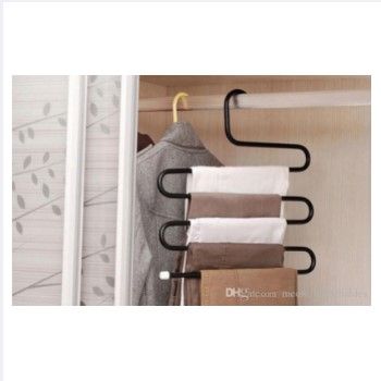 5 layers S Shape MultiFunctional Clothes Hangers Pants Storage Hangers Cloth Rack Multilayer Storage Cloth Hanger 1PC
