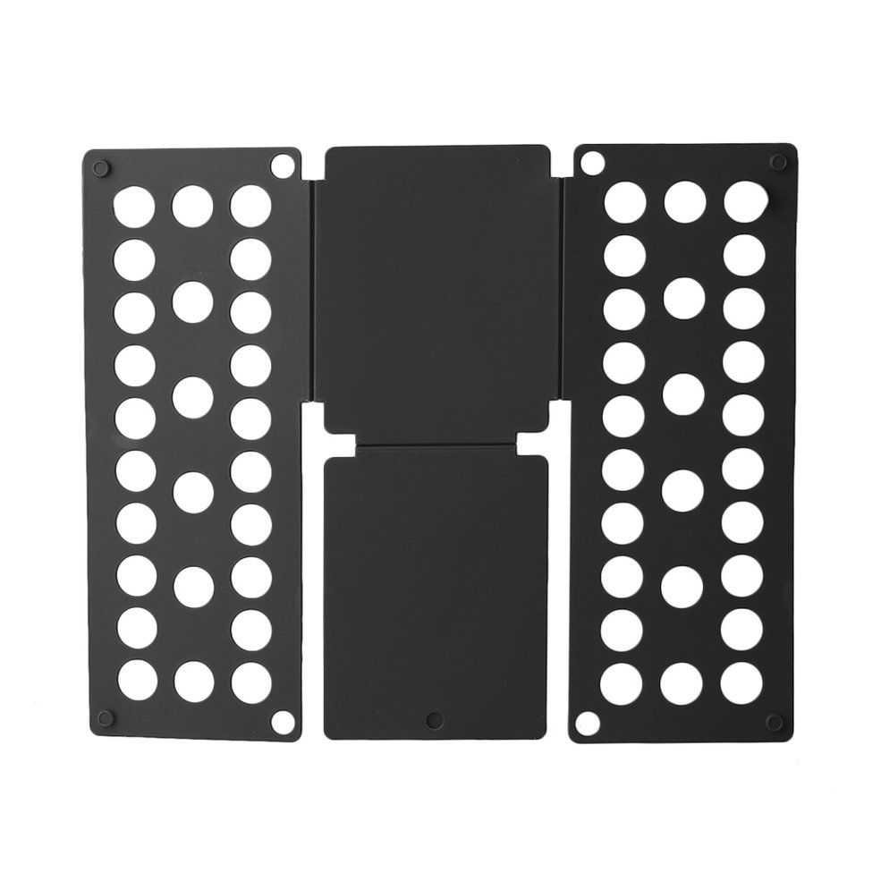 Home Convenient Clothes Folder Organizer Plastic Quick Shirt Folding Board - Black