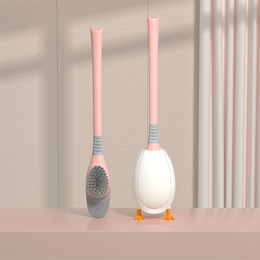 Diving Duck Toilet Brush Multi-angle Long Handle Soft Hair Cleaning Brush Can Be Wall-mounted Bathroom Toilet Cleaning Tool Brush with nice material