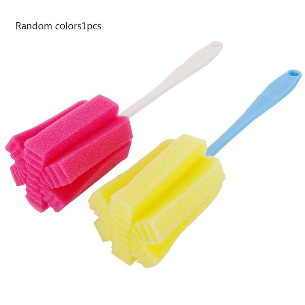 Lala Cleaning Brushes Kitchen Cleaning Tool Sponge Brush For glass Bottle Coffe Tea Glass Cup Long Handle Brush