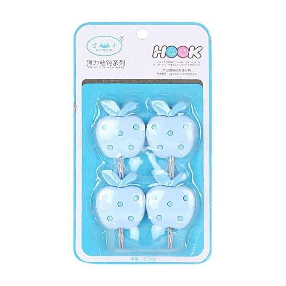 Apple Shape Nice Wall Hook - Sky Blue-4 pecs
