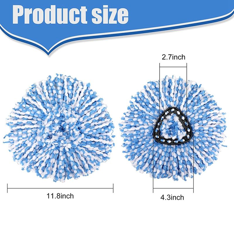 4Pcs Spin Mop Replacement Head for RinseClean Spin Mop Refills Compatible with EasyWring RinseClean Dual System