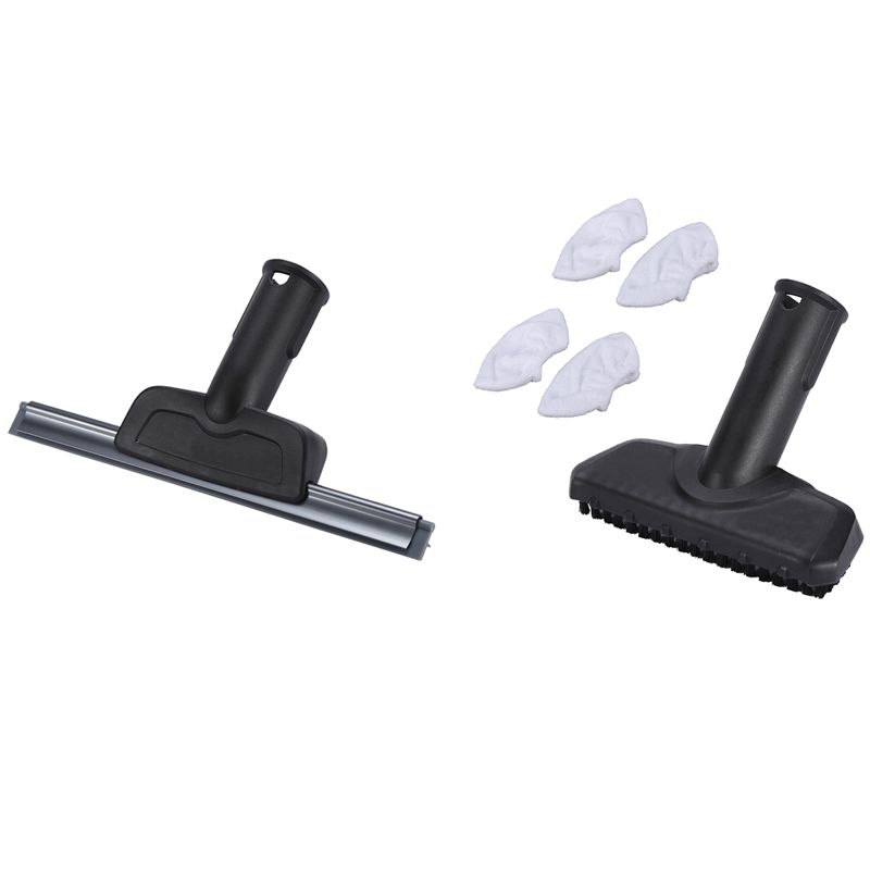 2 Set Steam Cleaner Accessories: 1 Pcs Craper Nozzle Cleaning Glass Dedicated & 1 Set Hand Brush Handheld Brush