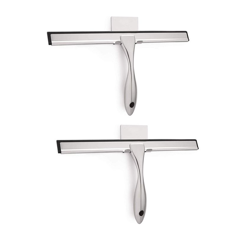 2X All-Purpose Shower Squeegee for Shower Doors, Bathroom, Window and Car Glass - Stainless Steel, 10 Inches