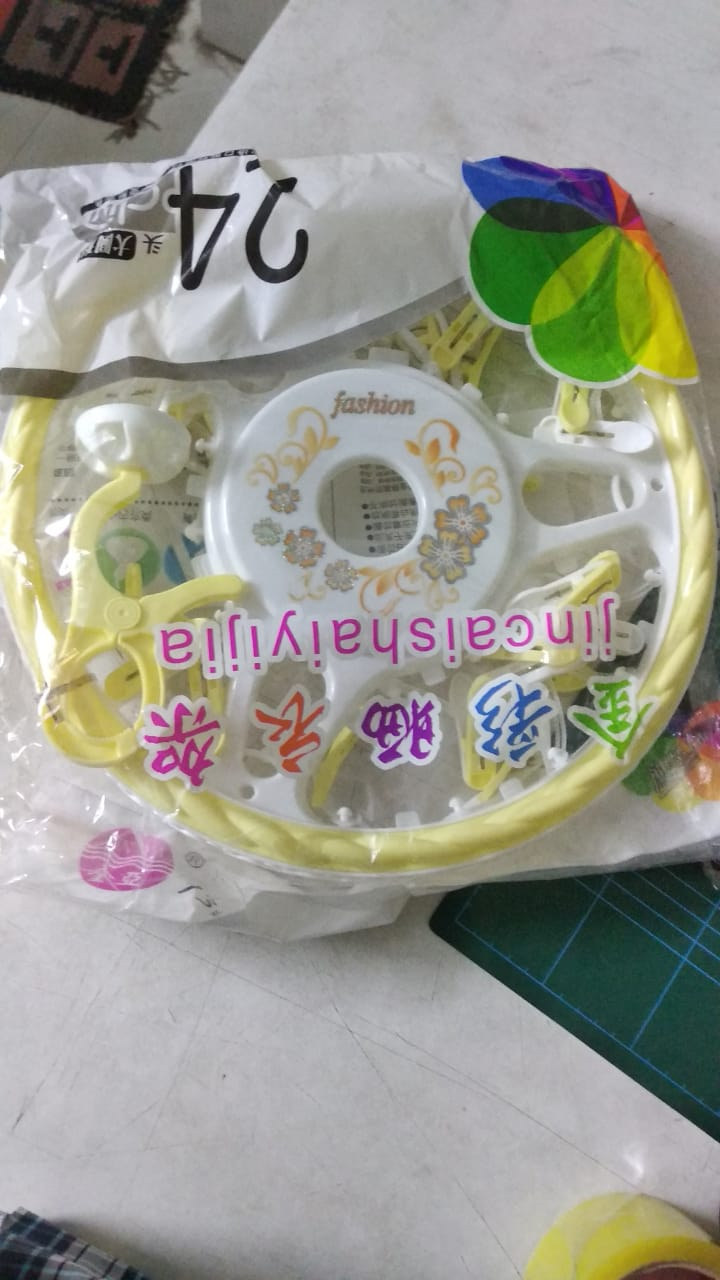 Square Round Plastic Hanging Dryer 18 Clip Laundry Clothes Hanger Underwear Sock Hanger - Hanger