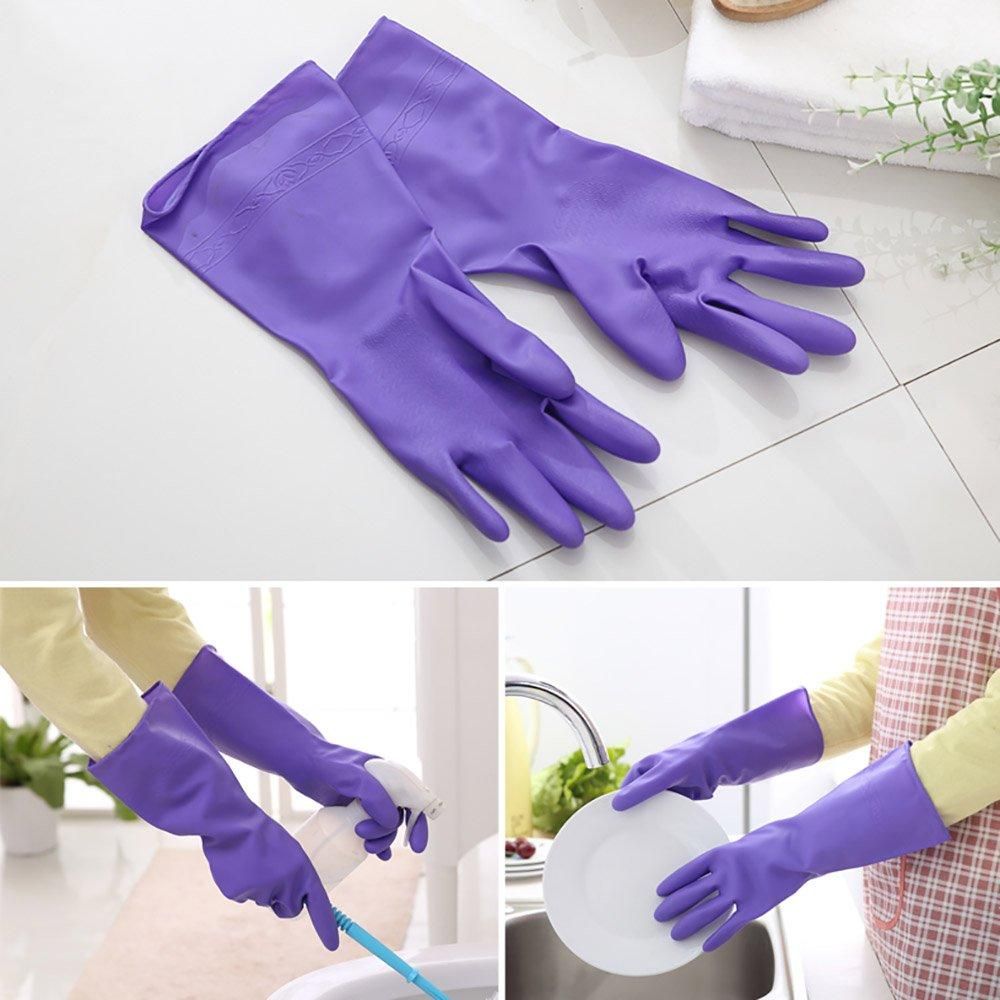 Kitchen Washing Hand Gloves Waterproof Gloves for Cleaning Dusting & Kitchen Household Waterproof Rubber Durable Suitable for Washing Dishes & cloths durable