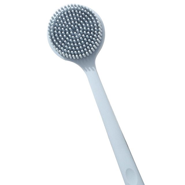 Silicone Double Side Bath Body Brush Long Handle Back Brushes Rub Mage Shower Cleaning Remove Exfoliating Bathroom Wash Brush