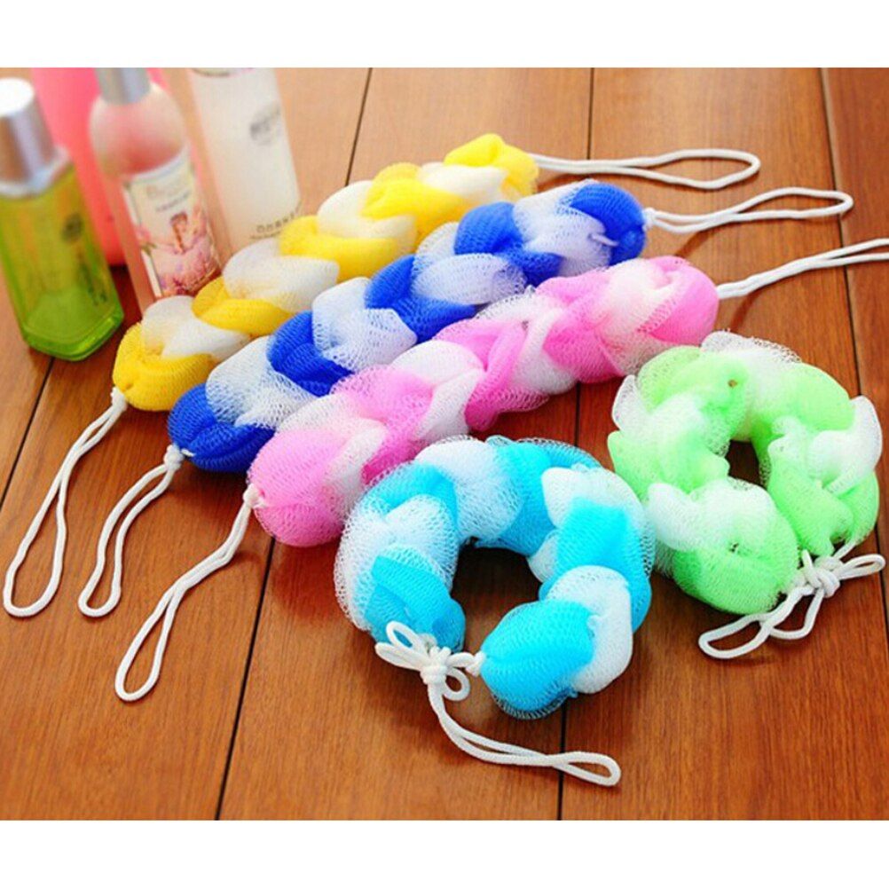 1PC Loofah Flower Bath Ball Tubs Cool Belt Towel Scrubber Body Cleaning Mesh Shower Wash Sponge Bath Brush for kids baby