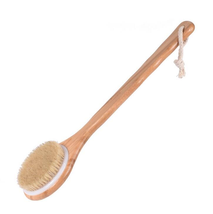Bamboo Wood Body Mage Shower Brush Back Scrubber Long Handle Natural Bristle Bath Brush SPA Women/Men Skin Care Bath Tools