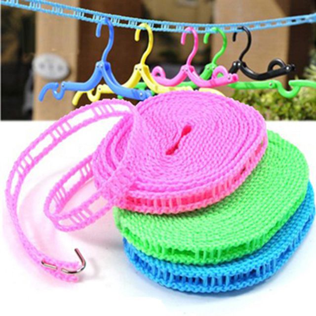5 M Portable Outdoor Clotheslines Travel Fence Type Nylon Windproof non-slip Drying Rope Rope For Cloth Hanging Line Laundry