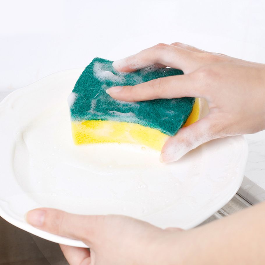 2Pcs Household Kitchen Dish Washing Cleaning Sponge Scrubbing Scouring Pads