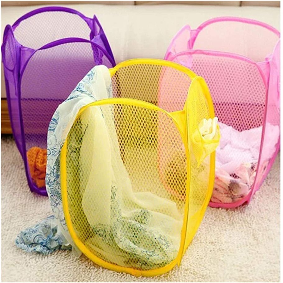 Laundry Bag Fordable & Collapsible Basket with Easy to Carry Handle - for Home, Dorms, Hostel, Toy Storage, Clothes
