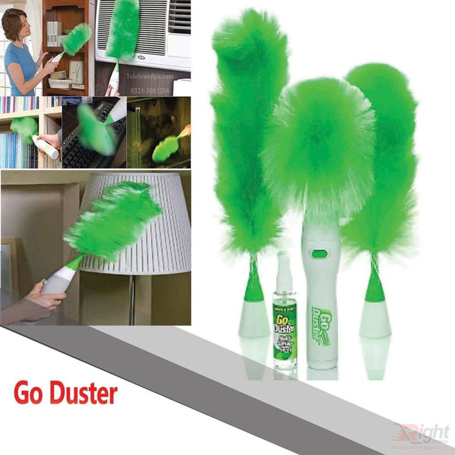Green go duster electric motorized cleaning brush feather dusters for furniture keyboard