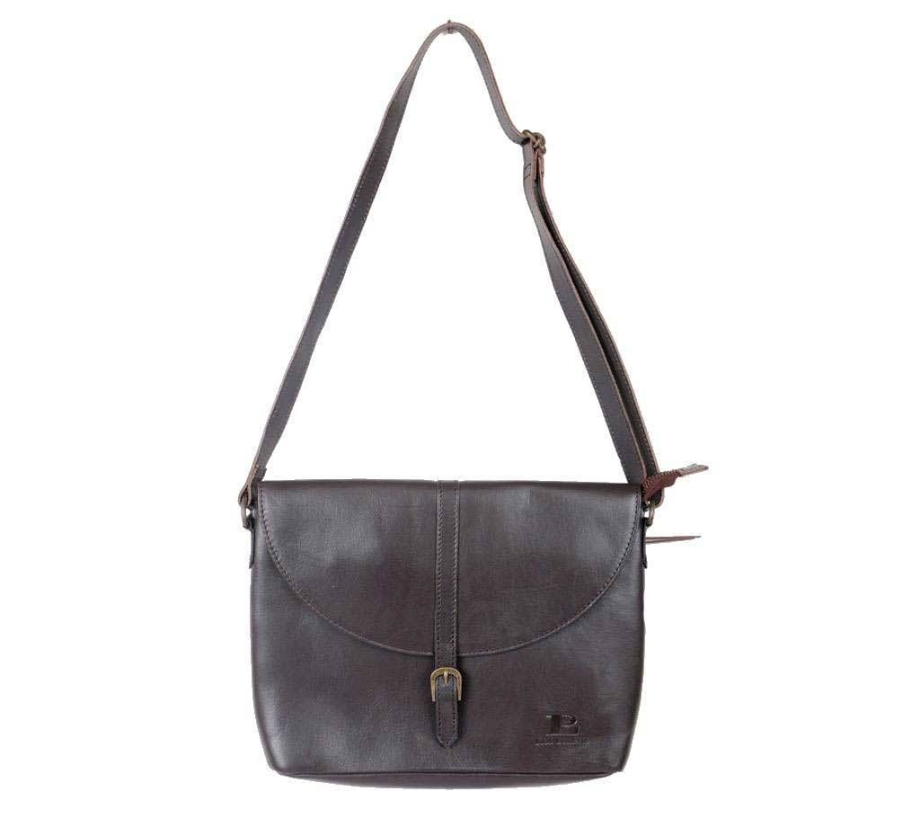 Ladies Chocolate Leather Side Bag