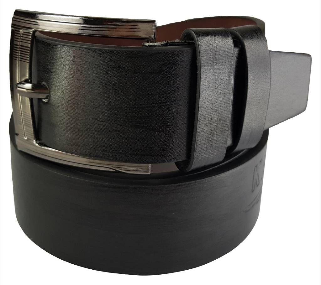 Black Leather Belt for Men-0283BLT