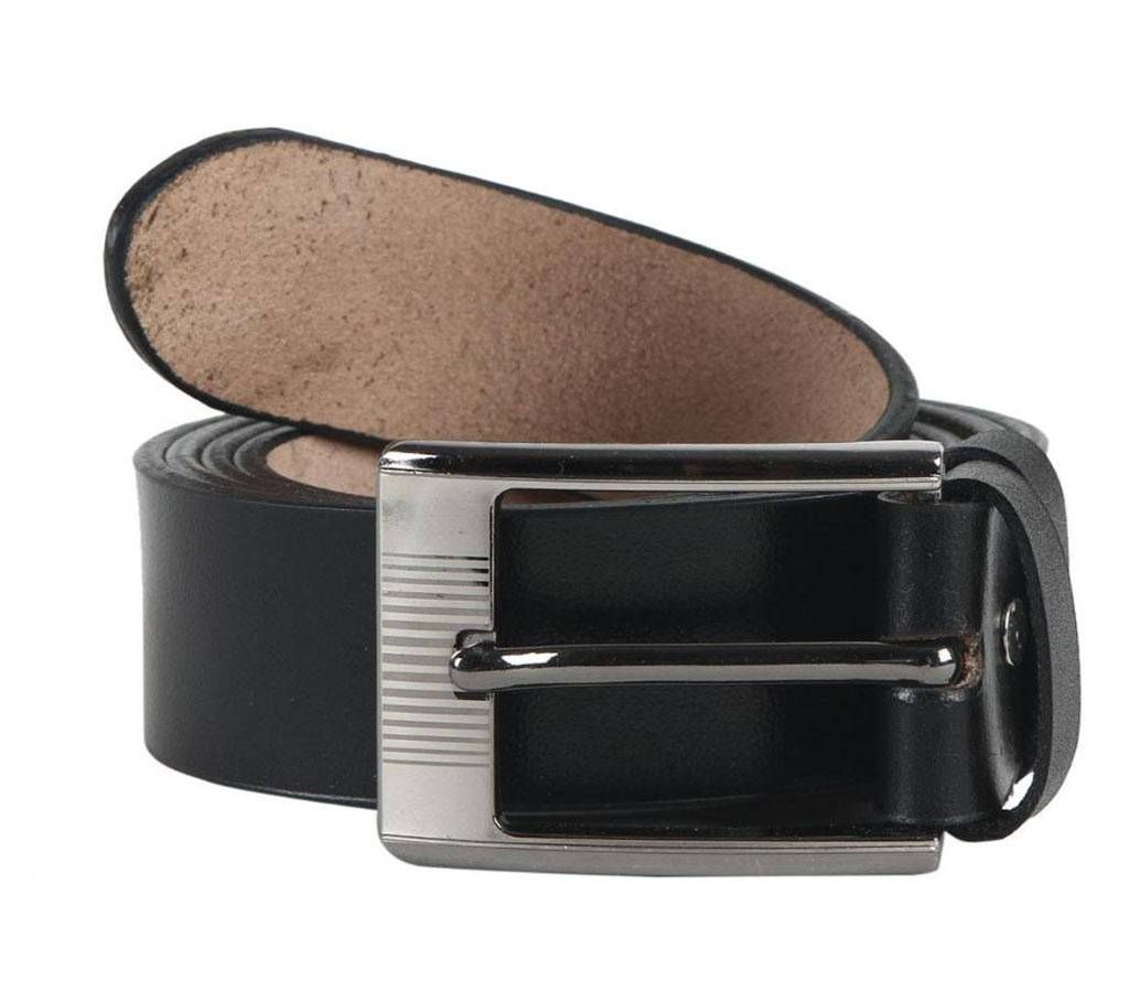 Black Mens Leather Formal Belt