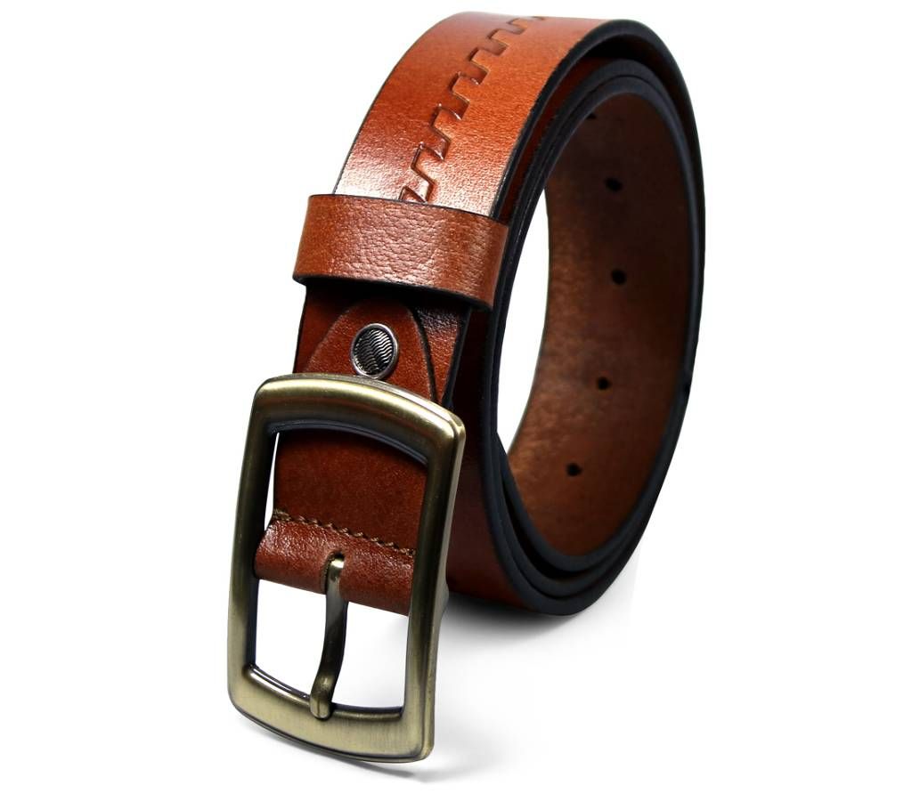 Chocolate Casual and Formal 100% Cow Leather Belt for Men