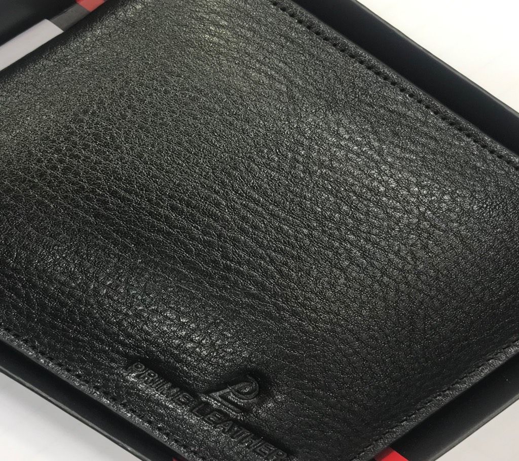 Leather black wallet for men