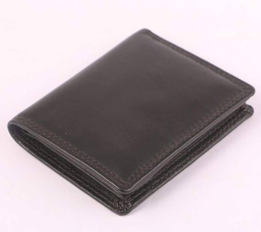 Black Leather Wallet For Men With Coin Pocket