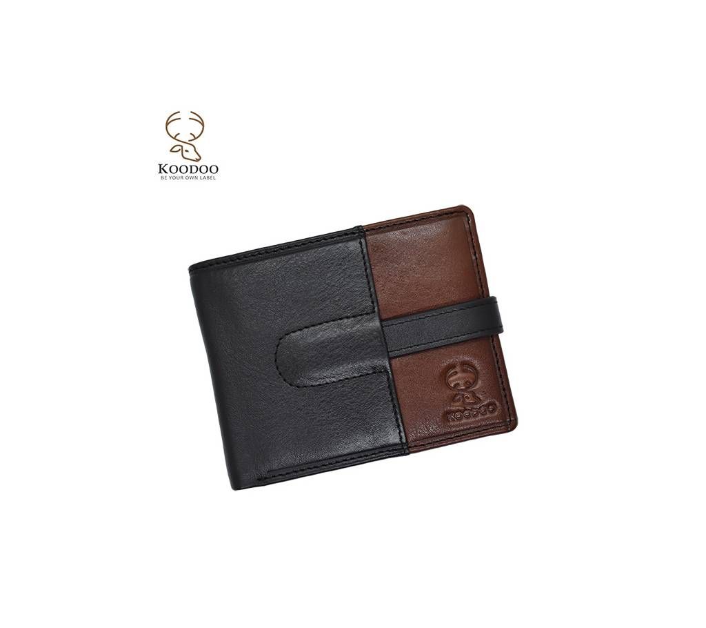 Genuine Leather Wallet for Men with Card Holders, Button Coin Pocket, ID Window