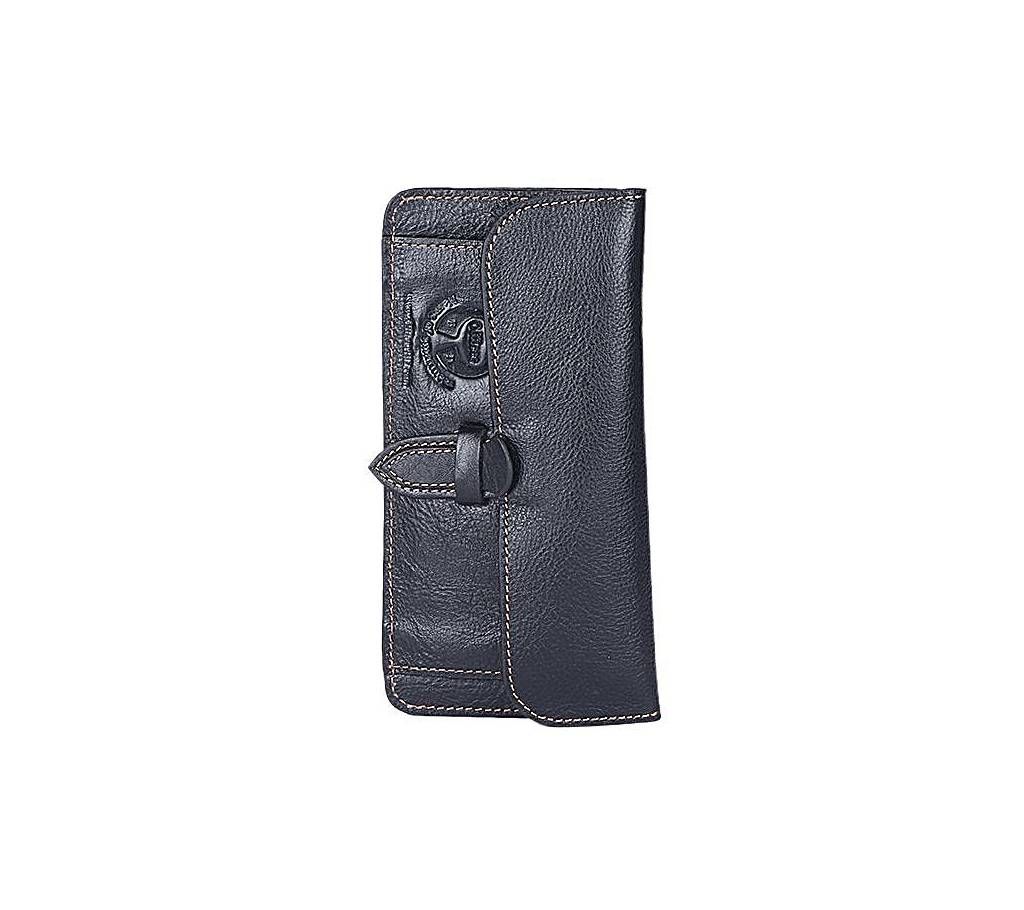 Black Artificial Leather Wallet with Mobile Cover for Men