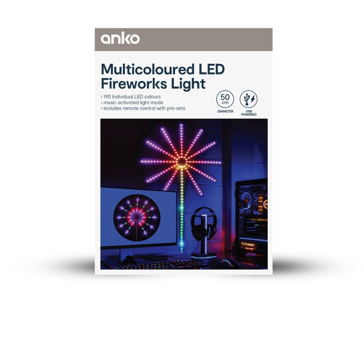 Multicoloured LED Fireworks Light