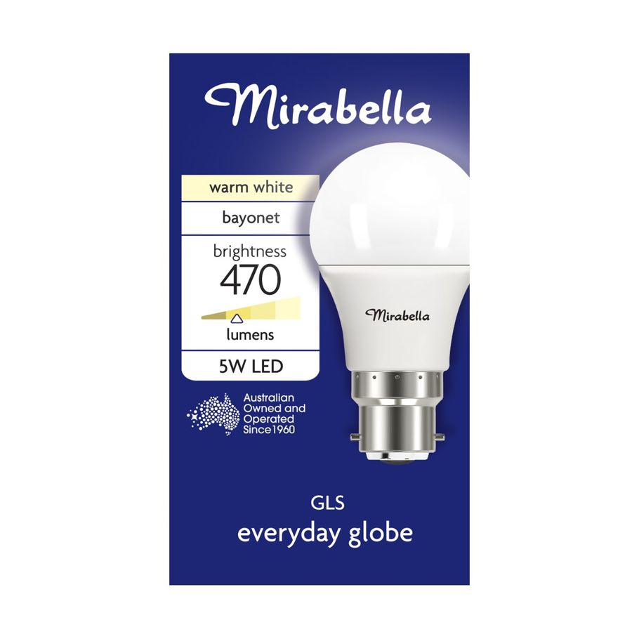 Mirabella Bayonet 5W LED GLS Everyday Globe