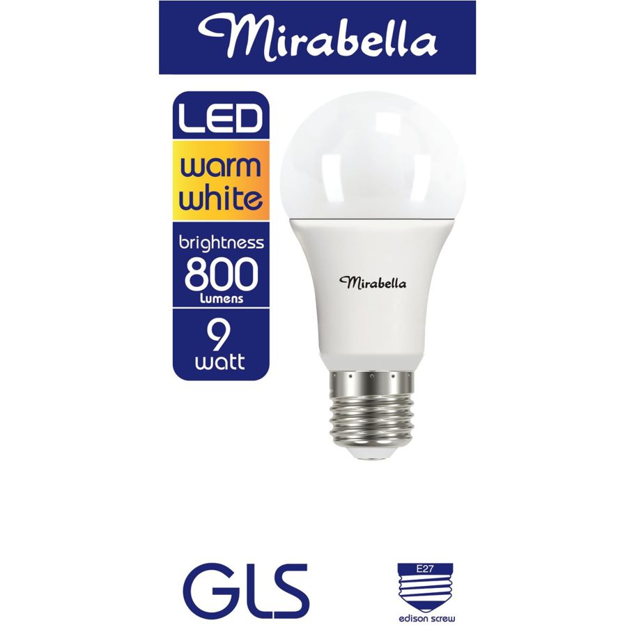 Mirabella E27 9W LED Warm White GLS Bulb