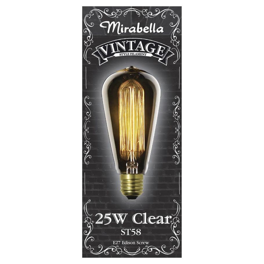 Mirabella E27 ST58 25W Vintage Style Filament Bulb